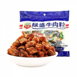 绿盛牛肉丁  混合口味  100g（28包/箱）到期日25.2.20