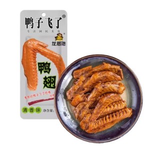 鸭子飞了 龙岩泡鸭翅-清香味33.9g（30根/袋）到期日25.6.8