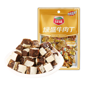 绿盛牛肉丁  芝麻味  40g（50包/箱）到期日25.7.3